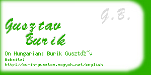 gusztav burik business card